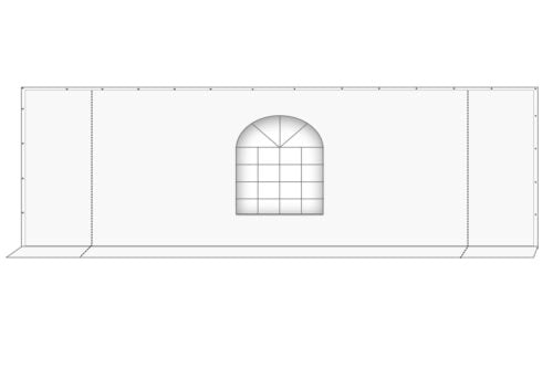 Partytent Eindwand 6 meter | Raam en Ritsen | PVC