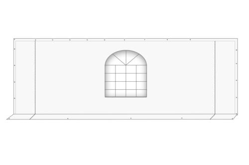 Partytent Eindwand 8 meter | Raam en Ritsen | PVC