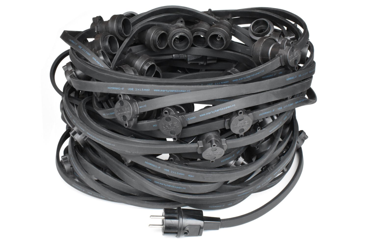 Prikkabel 50 meter | 50 of 100 fittingen | Zwart