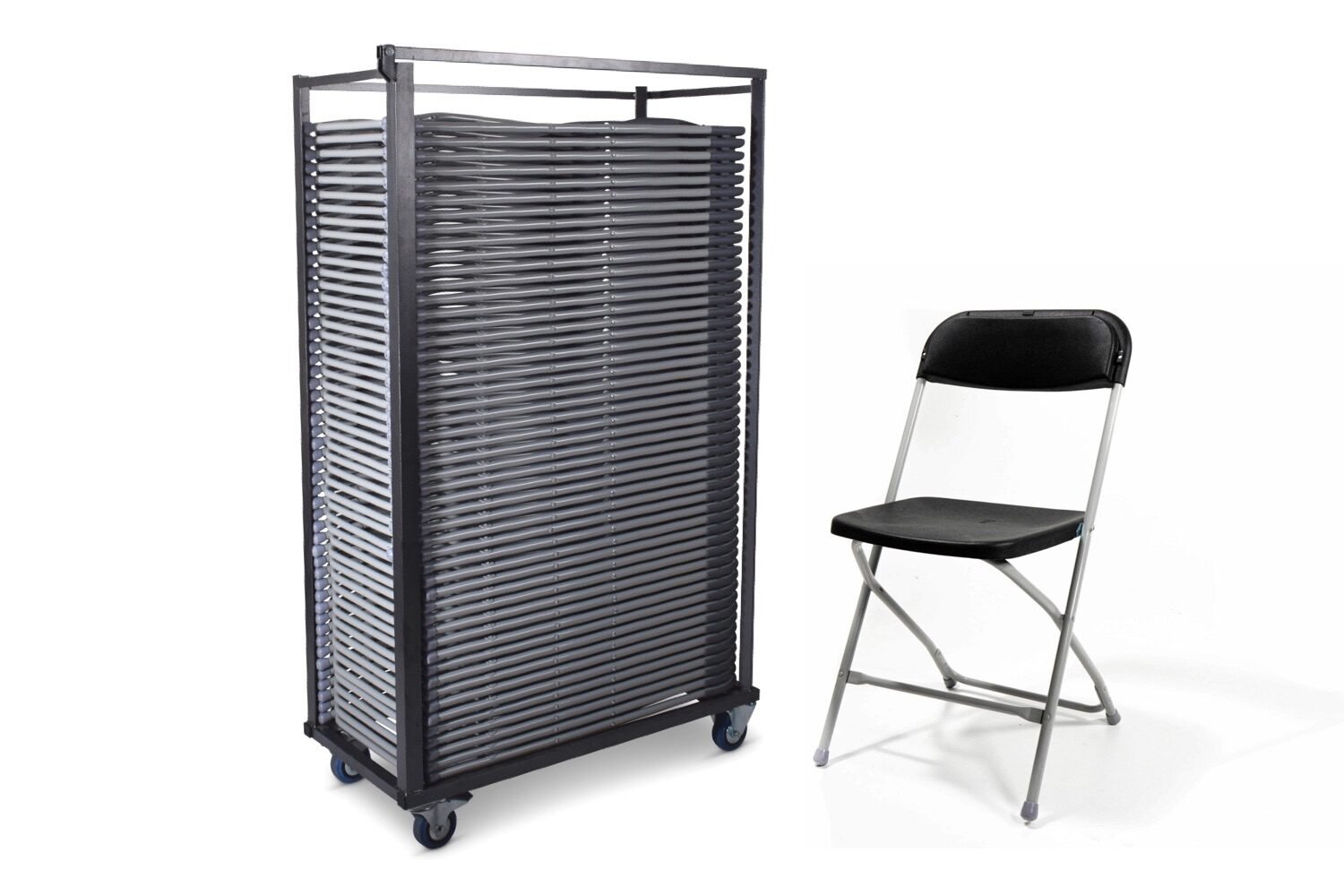 Supercombi - 50x klapstoel Milo naar keuze + trolley