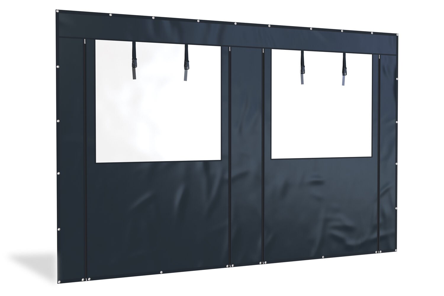 Overkapping zijwand PVC met raam en ritsen | 4 meter breed |  250cm hoog