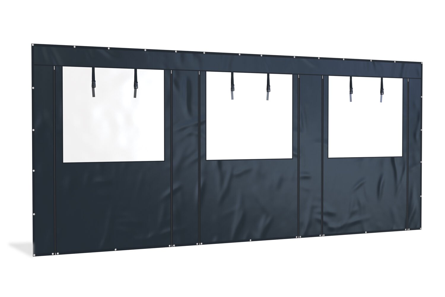 Overkapping zijwand PVC met raam en ritsen | 6 meter breed |  250cm hoog