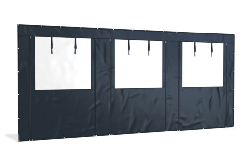 Overkapping zijwand PVC met raam en ritsen | 6 meter breed |  250cm hoog