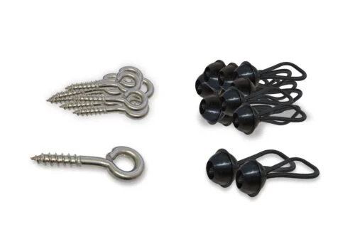 Schroefogen + Elastieken zwart | set 10 stuks