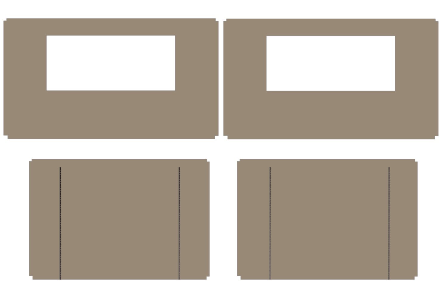Zijwandenset | Easy up 3x4,5m - Professional | PVC gecoat polyester