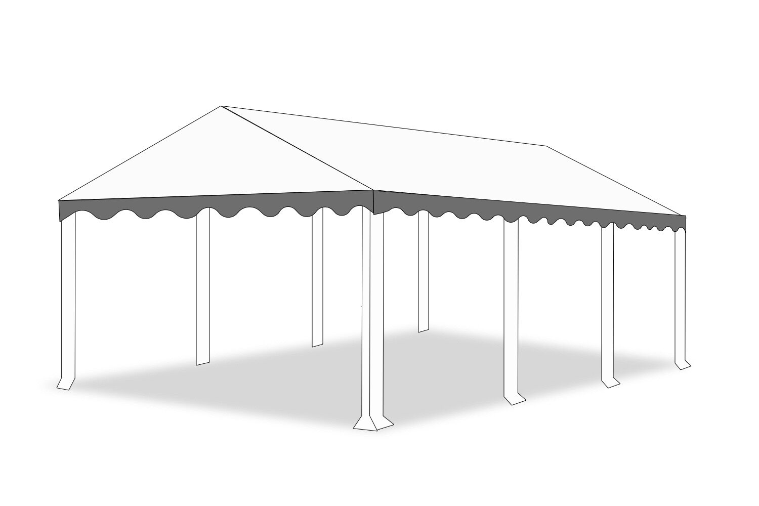 Partytent dakzeil 5x6 | PVC Premium