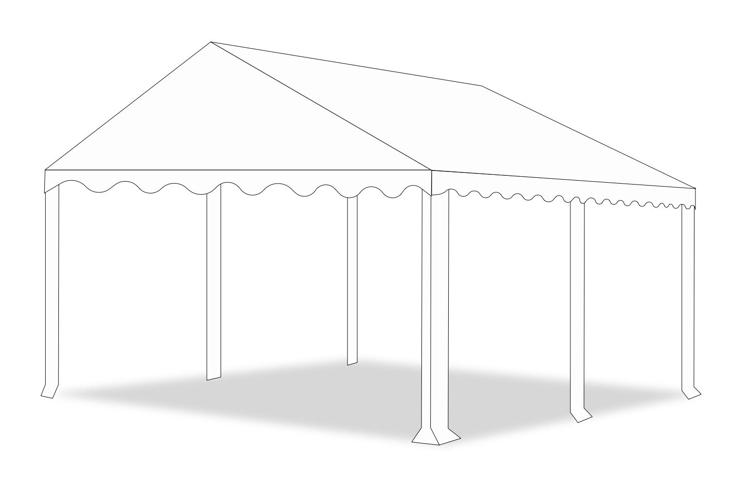 Partytent dakzeil 5x4 | PVC Premium