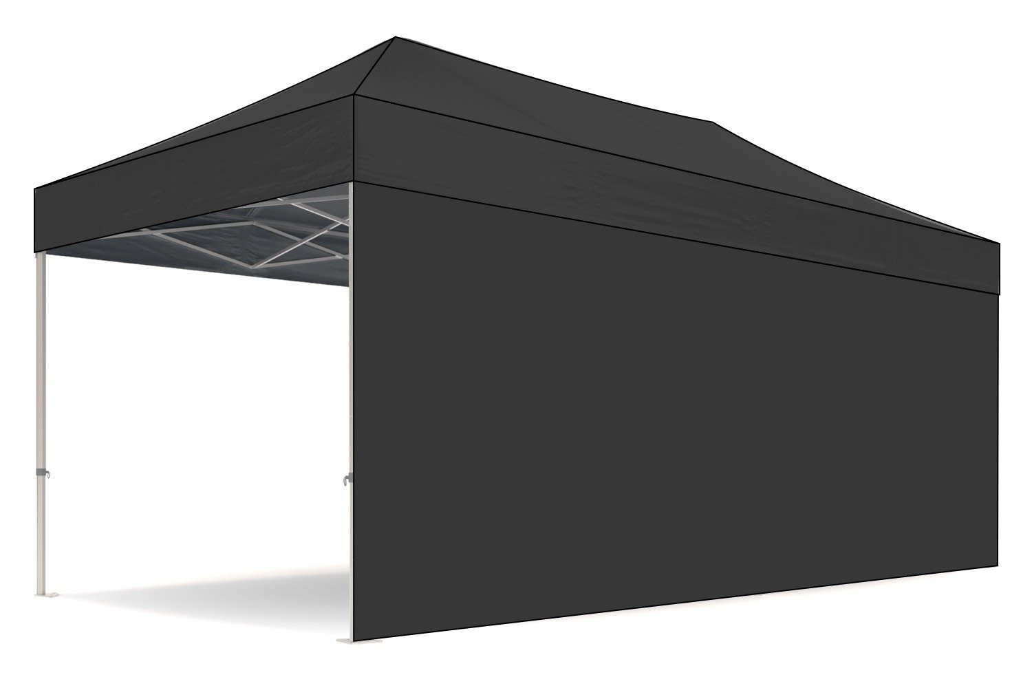 Zijwand 6m gesloten – Easy up Professional | PVC gecoat polyester - 3x6